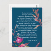 Carte postale de la Bible chrétienne rose bleu (Devant / Derrière)