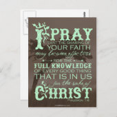 Carte postale de la Bible - Philemon 1:6 (Devant / Derrière)