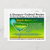 Carte postale de la bière Margarita Recette (Devant / Derrière)