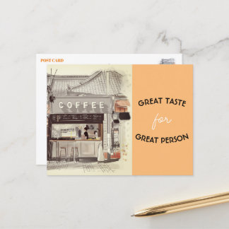 Carte postale de la boutique de café