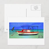 Carte postale de la cabane de pêcheur Aruba (Devant / Derrière)