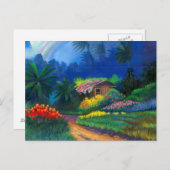 Carte postale de la cabane peinte de l'île (Devant / Derrière)