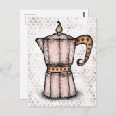 Carte postale de la cafetière à expresso sur gazin (Devant / Derrière)