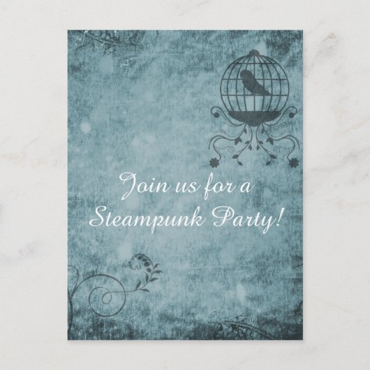 Carte postale de la cage d'oiseaux profonde Blue S (Devant)