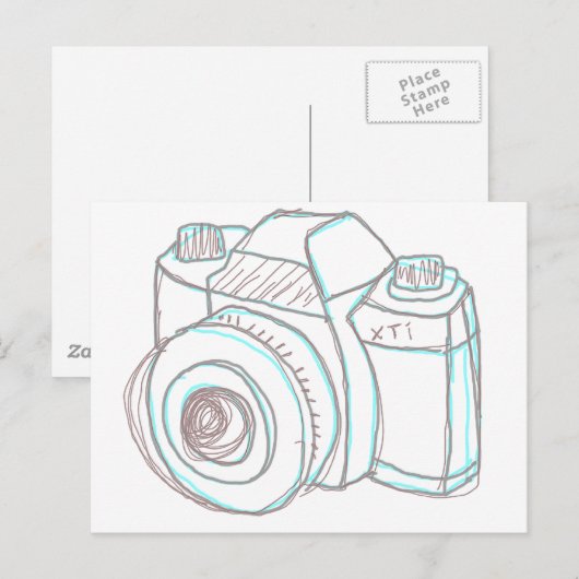 carte postale de la caméra de dessin (Devant / Derrière)