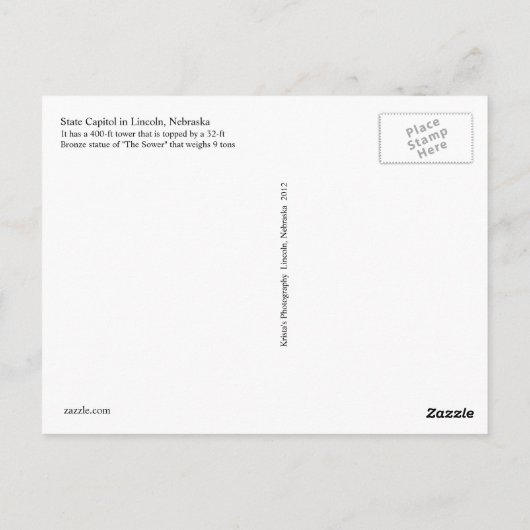 Carte postale de la capitale 80 2012 (Dos)