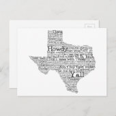 Carte postale de la carte du Texas USA Slang Word  (Devant / Derrière)