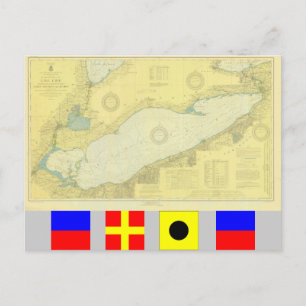 Carte postale de la carte nautique historique du l