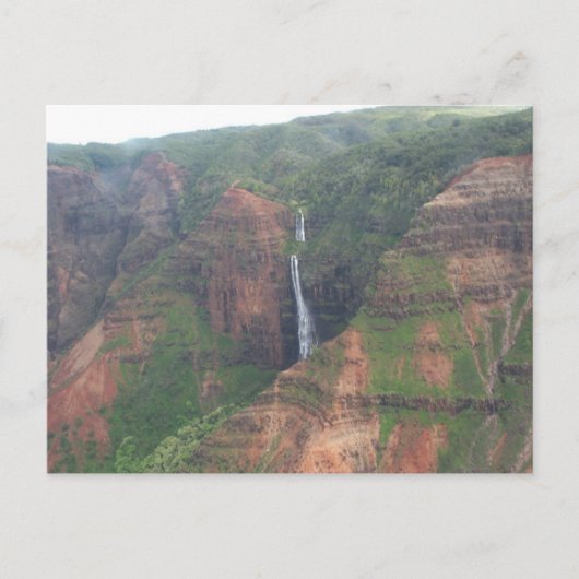 Carte postale de la cascade de Kauai Mountain (Devant)