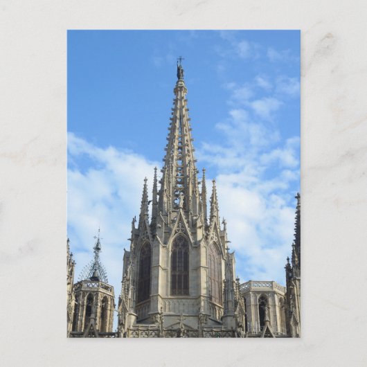 Carte postale de la cathédrale de Barcelone (Devant)