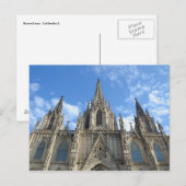 Carte postale de la cathédrale de Barcelone (Devant / Derrière)