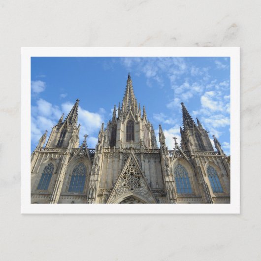 Carte postale de la cathédrale de Barcelone (Devant)