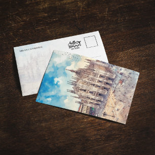 Carte postale de la cathédrale de Milan Italie Wat