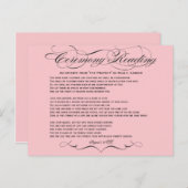 Carte postale de la cérémonie de lecture (Devant / Derrière)