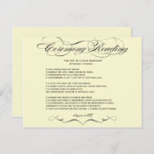 Carte postale de la cérémonie de lecture (Devant / Derrière)