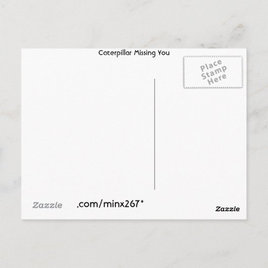 Carte postale de la chenille manquante (Dos)
