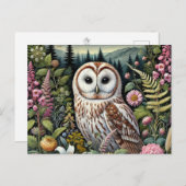 Carte postale de la Chouette des bois | L'Art Maje (Devant / Derrière)