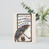 Carte postale de la citation parapluie de mini-Art (Debout devant)