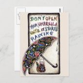 Carte postale de la citation parapluie de mini-Art (Devant / Derrière)