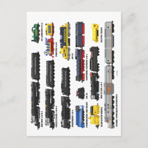 Carte postale de la collection de trains PTW