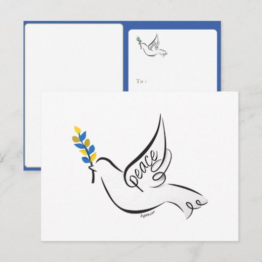 Carte postale de la colombe de la paix (Devant / Derrière)