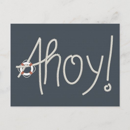 Carte postale de la corde d'ahoy nautique (Devant)