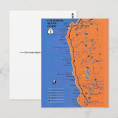 Carte postale de la côte californienne (Devant / Derrière)