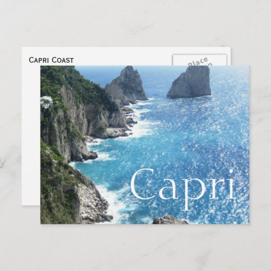 Carte postale de la côte de Capri (Devant / Derrière)