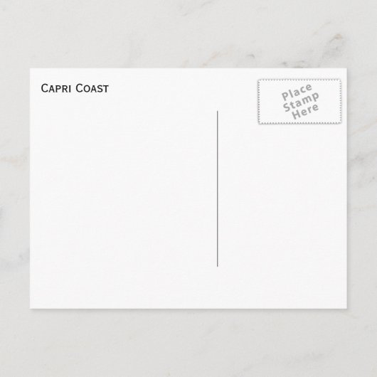 Carte postale de la côte de Capri (Dos)