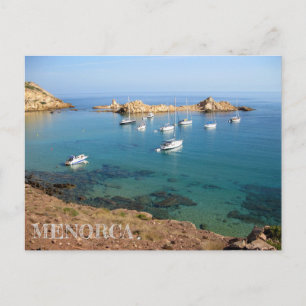 carte postale de la côte de l'île de Menorca