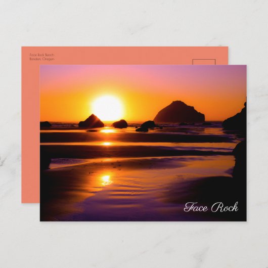 Carte postale de la côte de l'Oregon (Devant / Derrière)