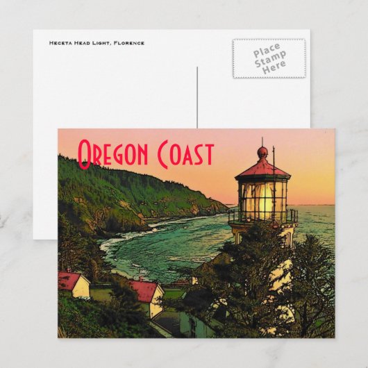 Carte postale de la côte de l'Oregon (Devant / Derrière)