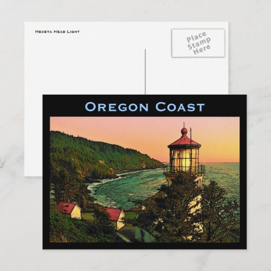 Carte postale de la côte de l'Oregon (Devant / Derrière)