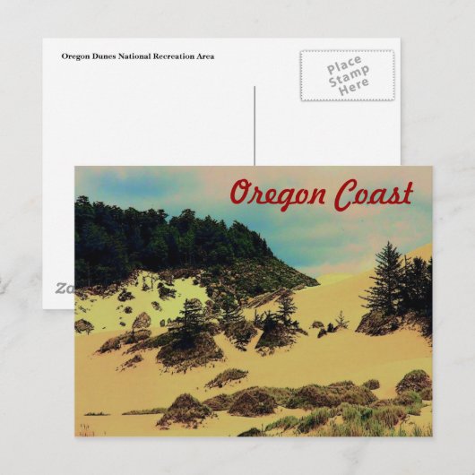 Carte postale de la côte de l'Oregon (dunes) (Devant / Derrière)