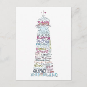 Carte postale de la côte du golfe du Mississippi