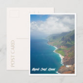 Carte postale de la côte Napali Kauai Hawaï (Devant / Derrière)