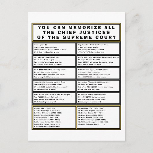 Carte postale de la Cour suprême drôle Poésie de l (Devant)