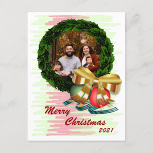 Carte postale de la couronne de Noël