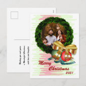Carte postale de la couronne de Noël (Devant / Derrière)