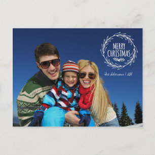 Carte postale de la couronne de Noël