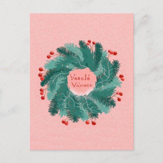 Carte postale de la couronne de Noël tchèque (Devant)