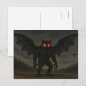 Carte postale de la créature Mothman (Devant / Derrière)