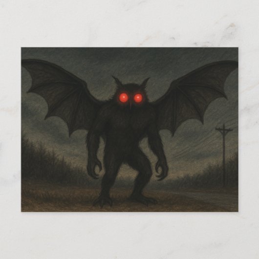 Carte postale de la créature Mothman (Devant)