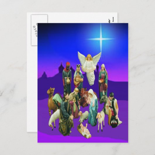 Carte postale de la crèche de Noël (Devant / Derrière)