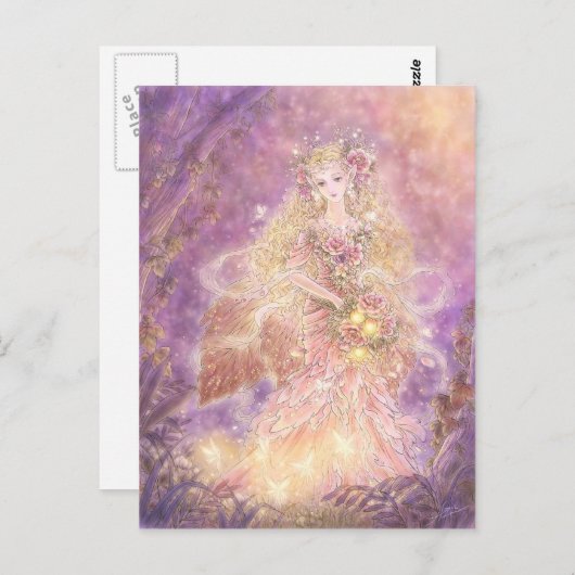 Carte postale de la dame de la forêt (Devant / Derrière)