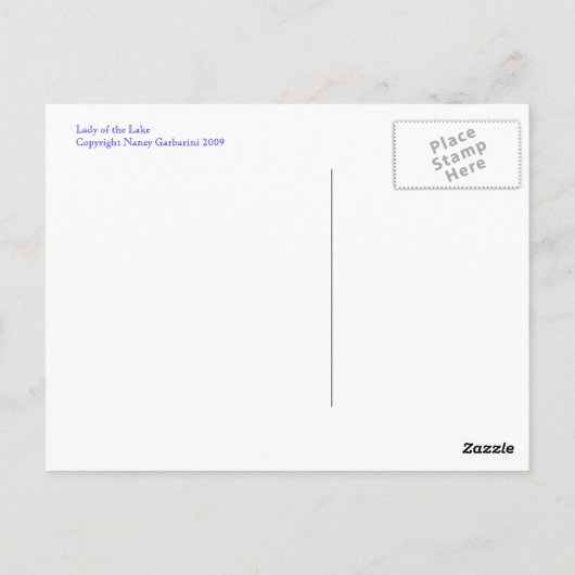 Carte postale de la dame du lac (Dos)