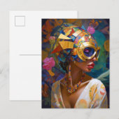 Carte postale de la dame portant un Masque noir Im (Devant / Derrière)