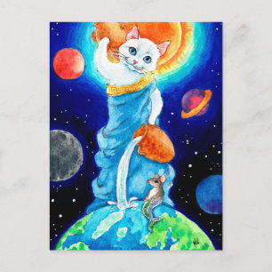 Carte postale de la déesse Amphitrite de chat