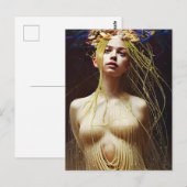 Carte postale de la déesse des pâtes (Devant / Derrière)