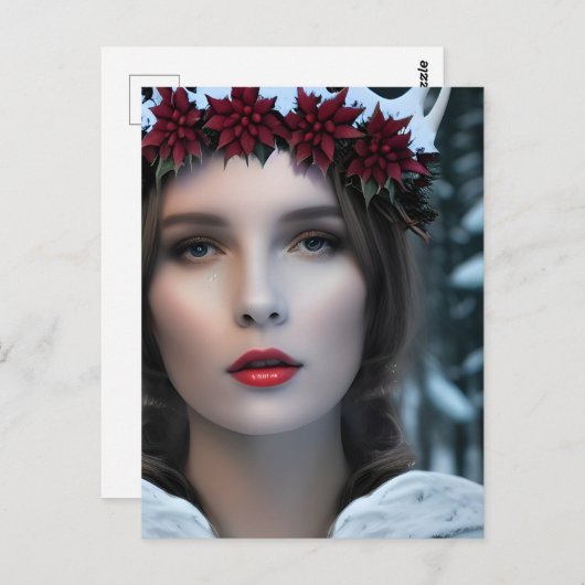 Carte postale de la déesse d'hiver (Devant / Derrière)